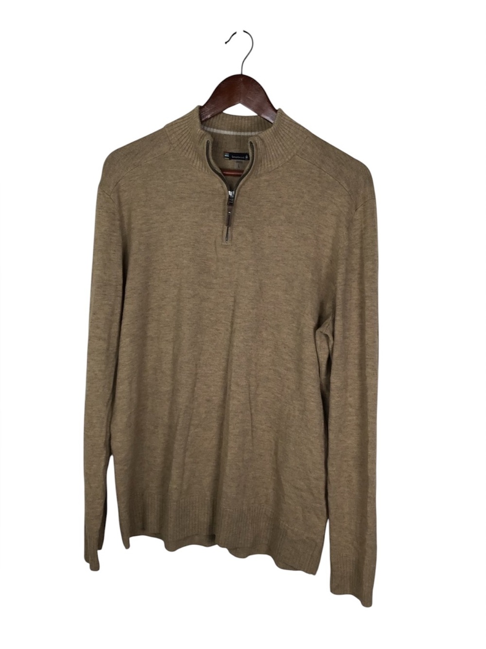 Smartwool Sparwood 1/4 Zip Sweater in Tan Size Large.